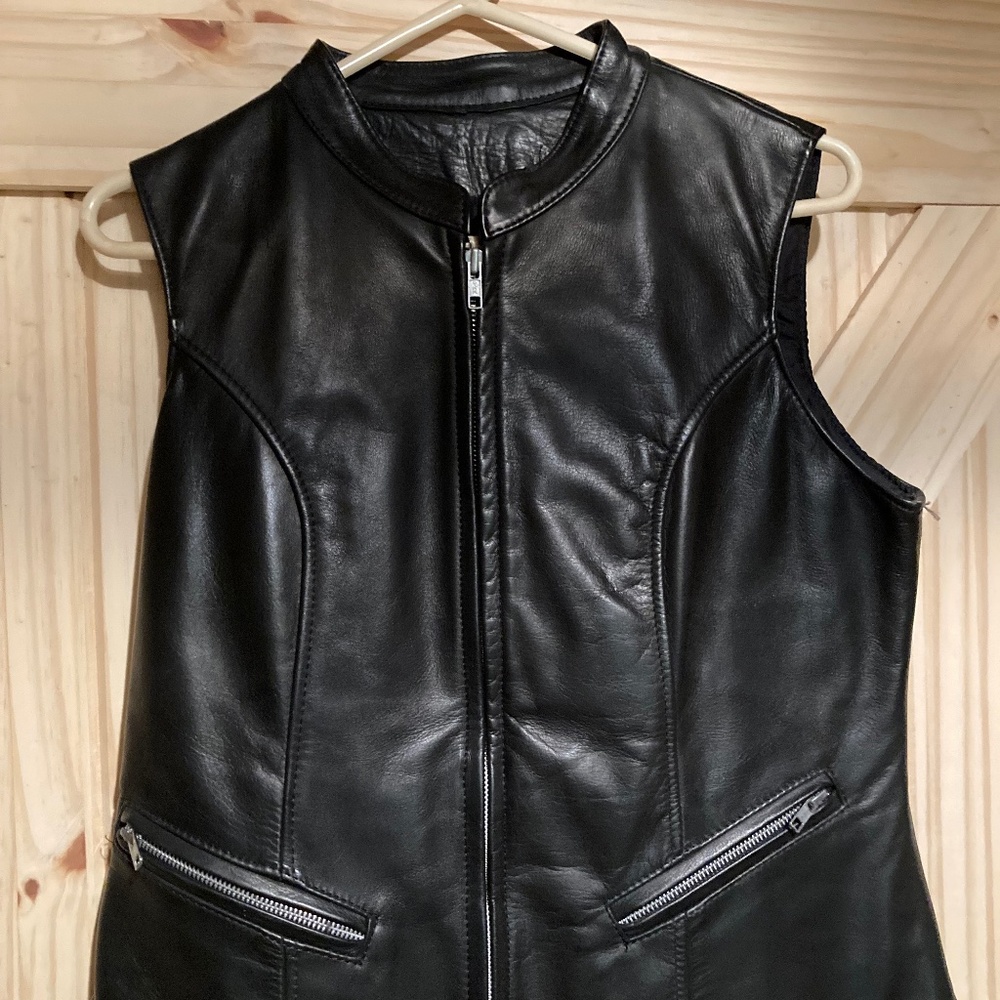 Women’s leather motorcycle vest
